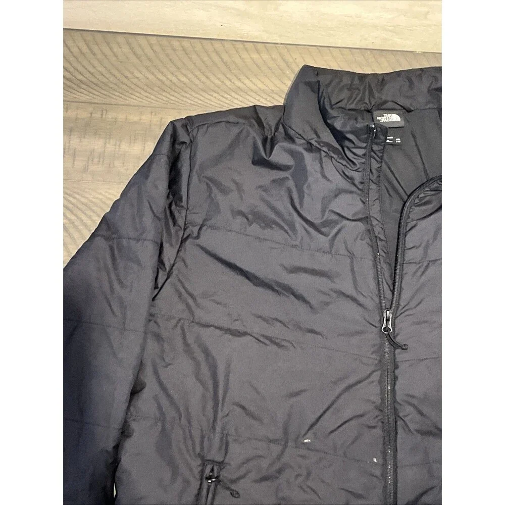 The North Face Coat Men XXL 2XL Black Puffer Jacket Full Zip Lightweight Winter